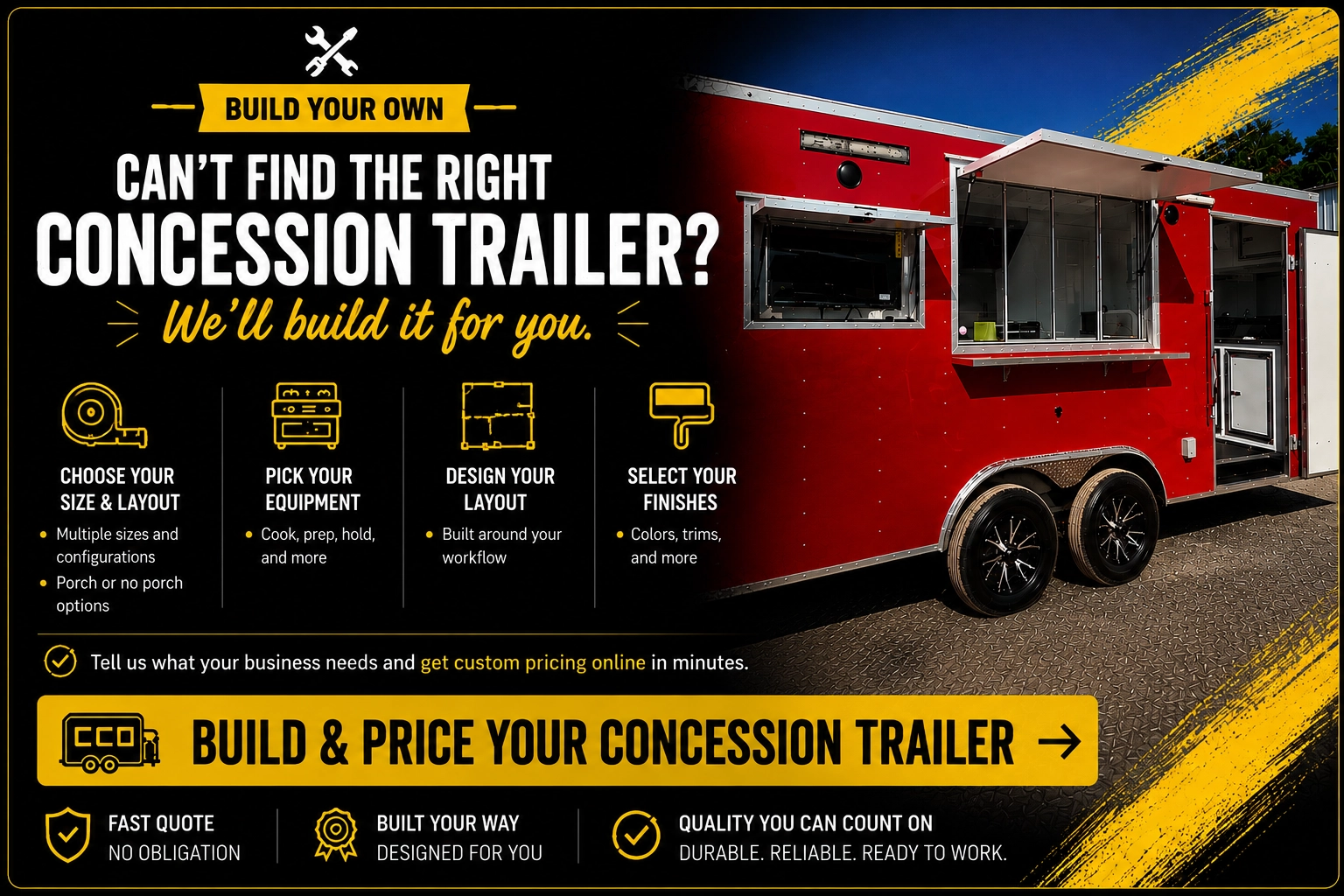 Build & price a custom concession trailer