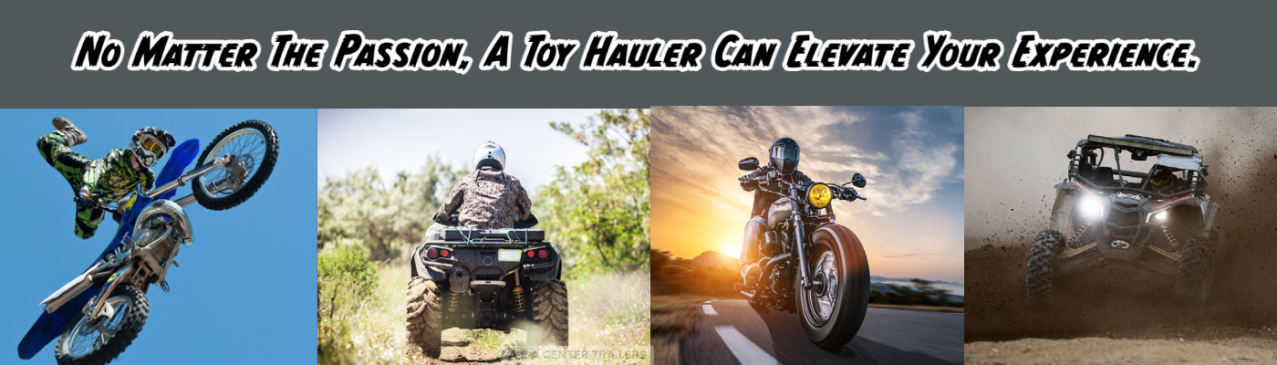 Toy hauler and motorcycle trailer