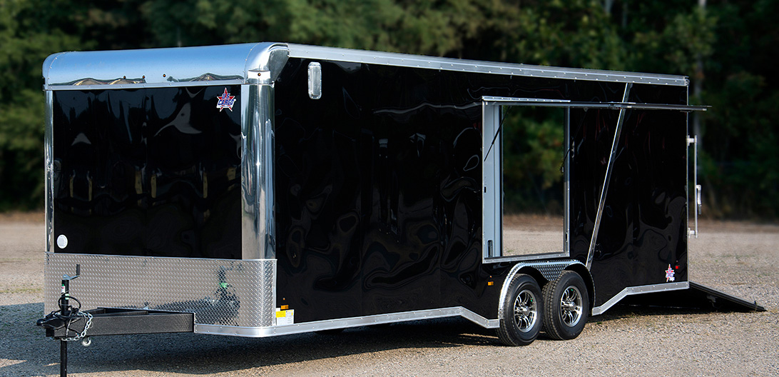Race trailer close up